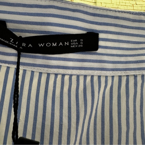 NWT Zara Embroidered Floral Striped Ruffle Tiered Tie Waist Mini Skirt Size Sm - Picture 7 of 10